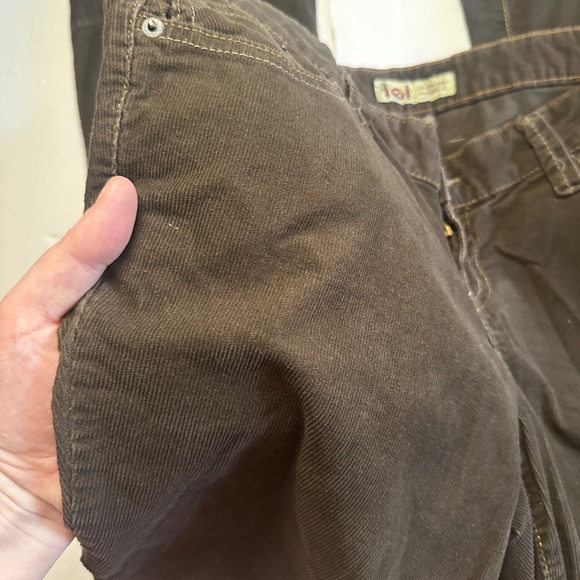 Vintage Y2K Brown corduroy Low Rise Boot Cut Pants Size 14 - Picture 6 of 12